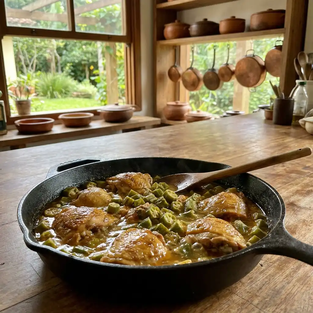 FRANGO CAIPIRA COM QUIABO